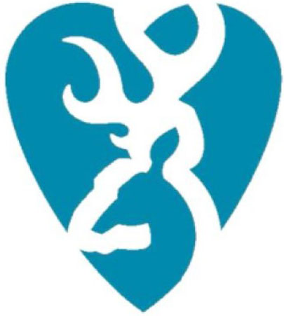 Browning Heartbreaker Decal, 5", Teal (3922351574)
