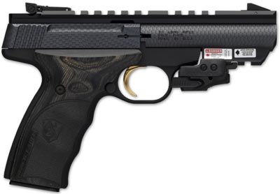 Browning Buck Mark Black Label Pistol 051511490, 22 LR, 4", Black Label Stiplled Grips, Carbon Fiber Dip Finish, 10 Rd