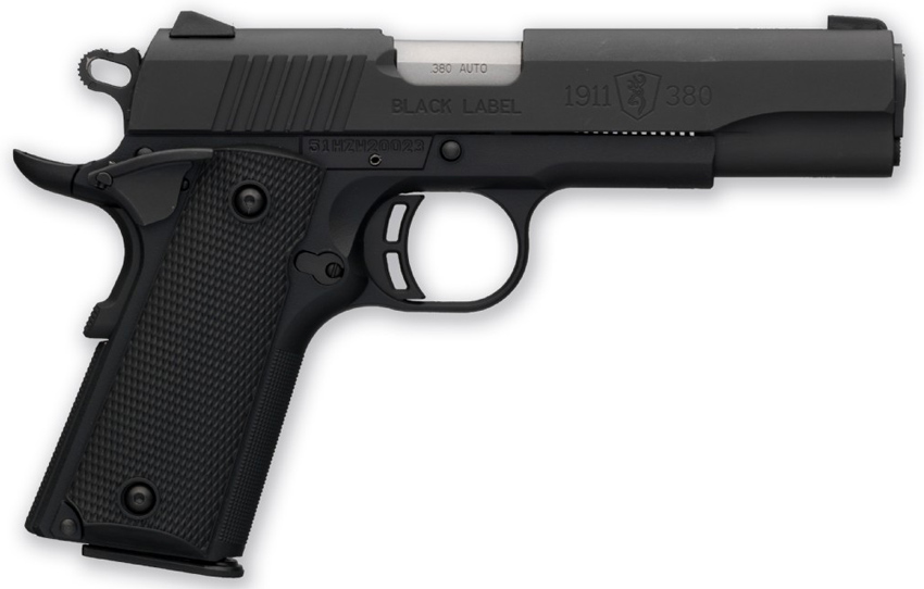 Browning 1911-380 Black Label Compact Pistol 051905492, 380 ACP, 3 5/8