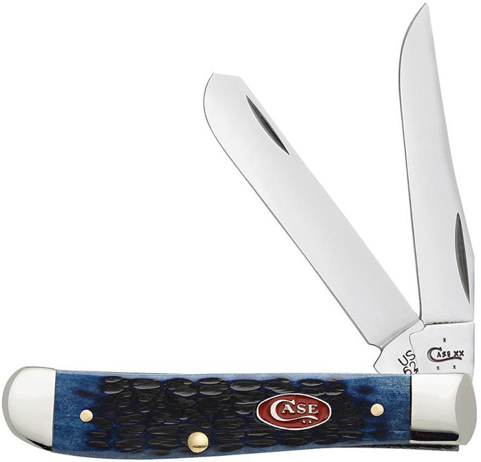 Case Navy Blue Bone Rogers Jig Mini Trapper Pocket Knife (07321)