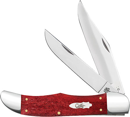 Case Smooth Old Red Bone Folding Hunter Pocket Knife w/Leather Sheath (11324)