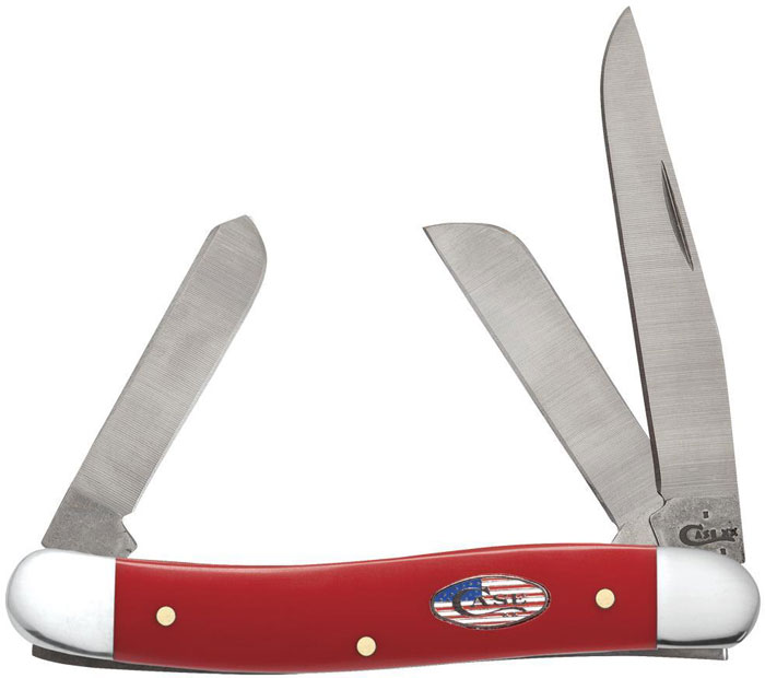 Case American Workman Medium Stockman Pocket Knife, Red Synthetic (13454)