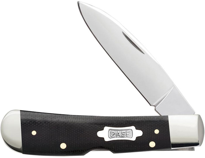 Case Black Canvas Laminate Tribal Lock Pocket Knife (23133)