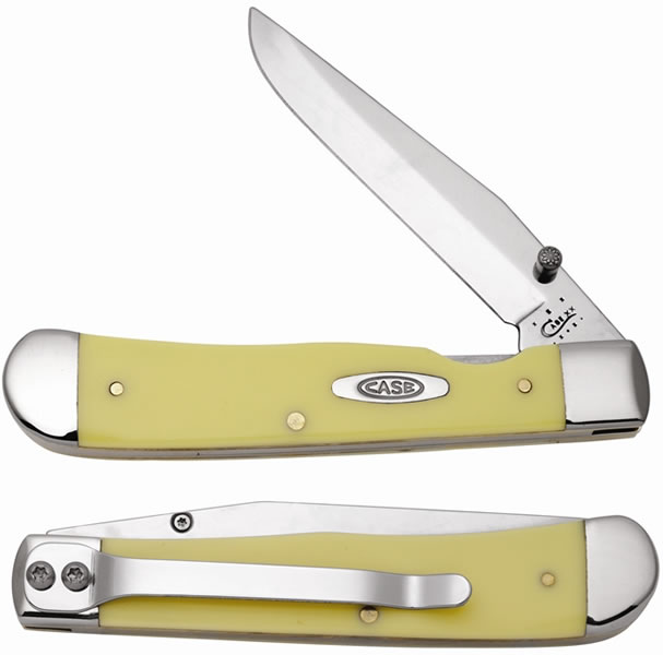 Case Yellow Trapperlock W/clip Knife (30111)
