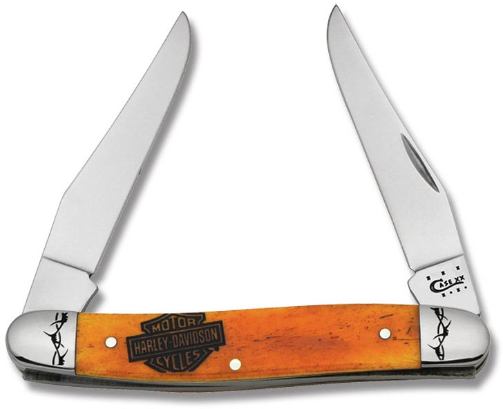 Case Harley-Davidson Persimmon Orange Bone Muskrat Folding Knife(52071)