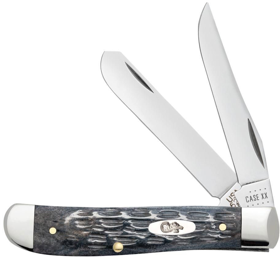 Case Pocket Worn Gray Bone Crandall Jig Mini Trapper Pocket Knife (58414)
