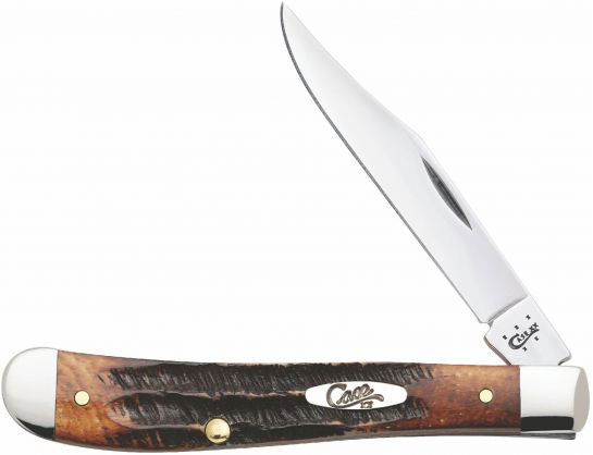 Case 6.5 BoneStag Slimline Trapper Pocket Knife w/Clip Blade, 6.5 BoneStag Handle 65307
