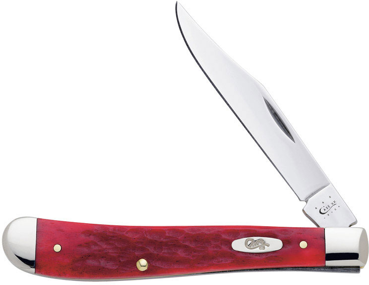Case Genuine Red Bone CV Slimline Trapper Pocket Knife w/Clip Blade,  Genuine Red Bone CV Handle 6982