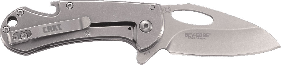 Columbia River Bev-Edge Folding Knife w/Plain Edge & Stainless Steel Handle (4630)