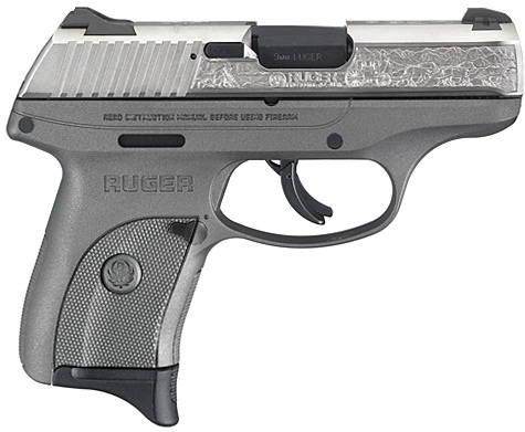 Ruger LC9S Special Edition Engraved Pistol 3238, 9mm, 3.12", Tungsten Cerakote Grips, Nickel Plated Finish, 7 Rds