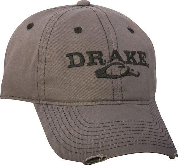 Drake Waterfowl Solid Distressed Cap, Gray (DH2004-GRY)