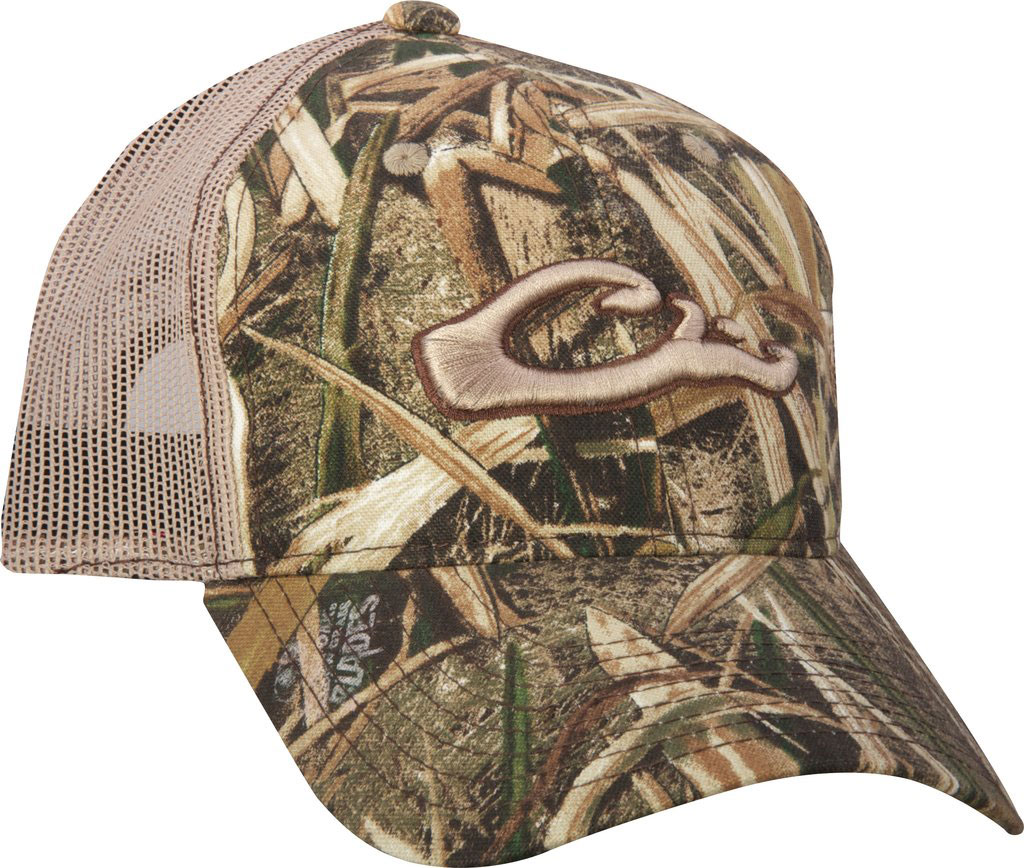 Drake Waterfowl 6 Panel Camo Mesh Back Cap, Mossy Oak Blades (DH3011-013)