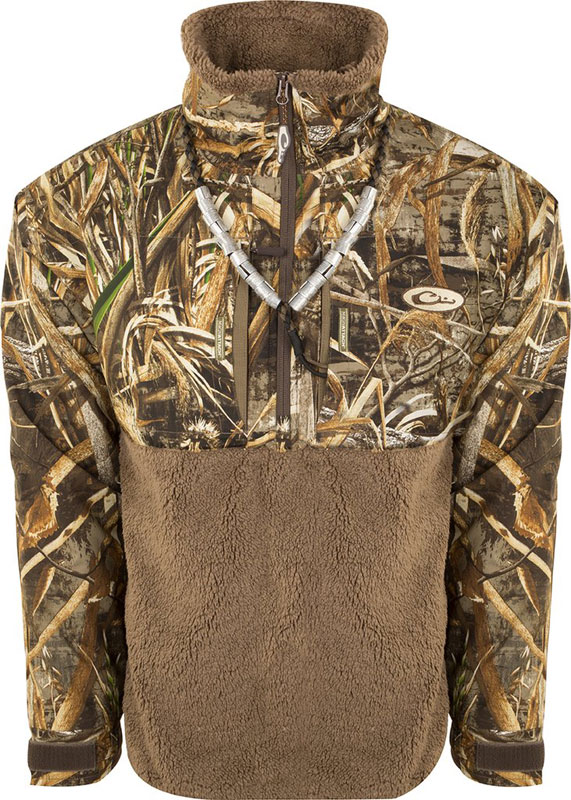 Drake Waterfowl MST Guardian Flex Sherpa Fleece Eqwader 1/4 Zip Jacket, Realtree Max-5, 3X-Large (DW7325-015-6)