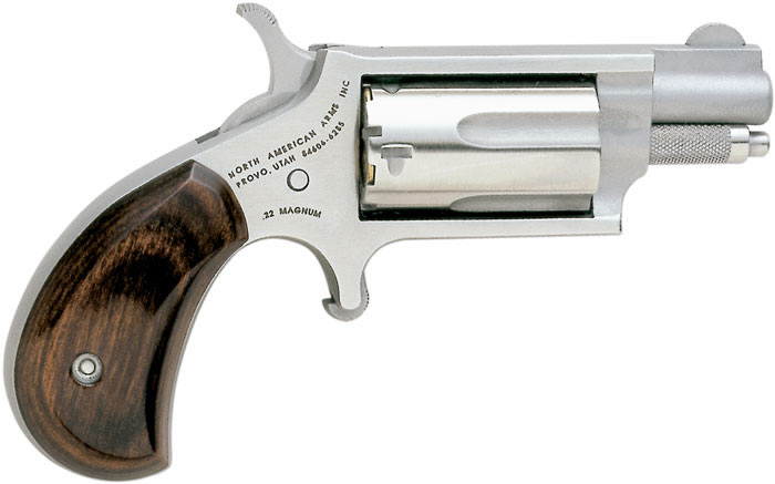 North American Mini-Revolver North American-22MS-CX, 22 Win Mag, 1-1/8", Stainless/Matte Finish, 5 Rd