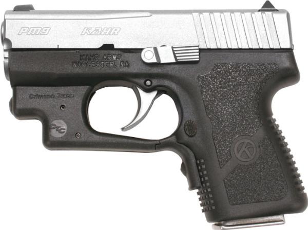 Kahr PM4043L Double Action Pistol w/Extension, 9mm, 3 in, Black Frame/Stainless Steel Slide, 6 rd