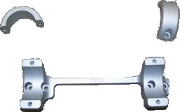 DNZ 40200S 1 in Low Silver Base/Rings For Savage 93R17