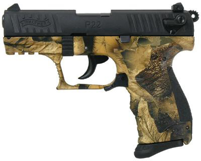 Walther P22 DA/SA Pistol 5120323, 22 Long Rifle, 3.4 in, Fall Camo Frame, Black Finish, 10 Rd