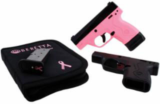 Beretta Nano Pink Ribbon Package Pistol SPEC0594A, 9MM, 3.07", Technopolymer Frame, Pink Pronox Finish, 6 Rd