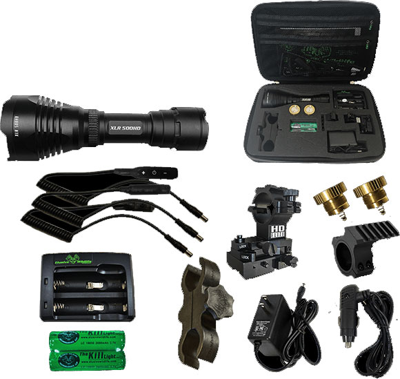 Elusive Wildlife Kill Light XLR500HD Zoom Focus Hunting Light Package, Pro Hunter, Rheostat Tailcap Upgrade (KLP241PRO)