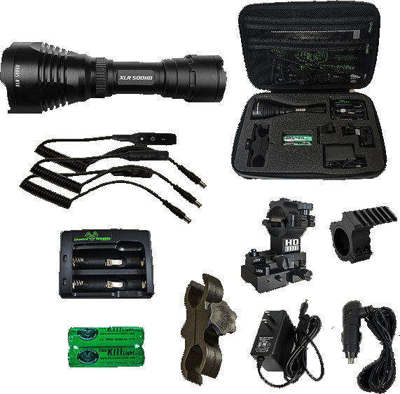 Elusive Wildlife Kill Light XLR 500HD Zoom Focus Hunting Light Package, Green (KLP241GREEN)