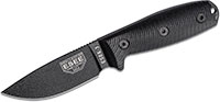 ESEE Knives ESEE-3 Fixed Blade Knife w/Black Drop Point Blade, Black 3D G10 Handle (3PMB-001)