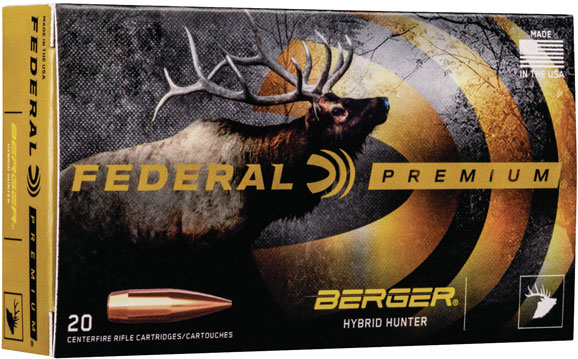 Federal Premium Berger Hybrid Rifle Ammunition P65CRDBCH1, 6.5 Creedmoor, Berger  Hybrid, 135 GR, 2775 fps, 20 Rds/Bx - Able Ammo