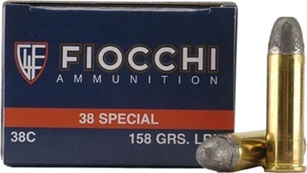 Fiocchi Shooting Dynamics Pistol Ammunition 38C, 38 Special, Lead Round Nose (RN), 158 GR, 910 fps, 50 Rd/bx