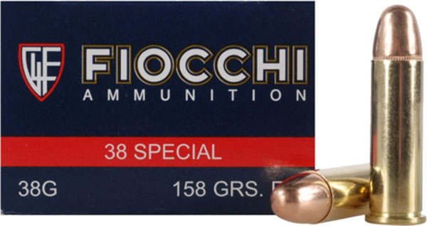 Fiocchi Shooting Dynamics Pistol Ammunition 38G, 38 Special, Full Metal Jacket (FMJ), 158 GR, 930 fps, 50 Rd/bx