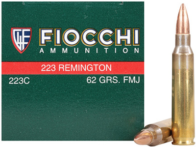 Fiocchi Shooting Dynamics Rifle Ammunition 223C, 223 Remington, Full Metal Jacket Boat-Tail, 62 GR, 3000 fps, 50 Rd/bx