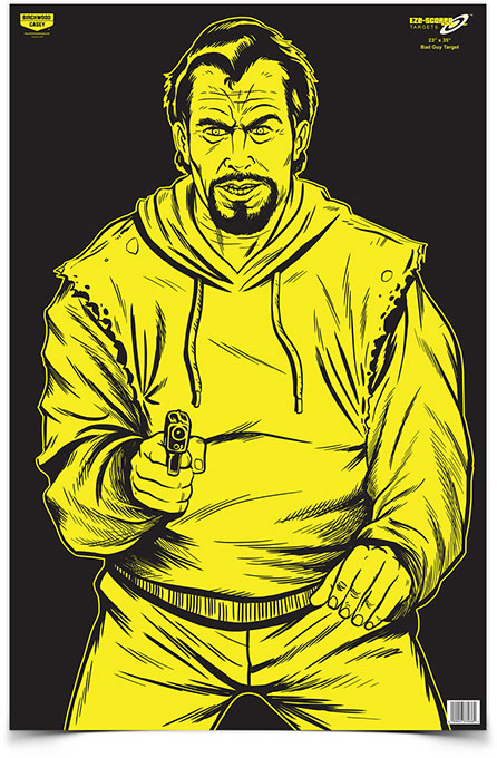 Birchwood Casey Eze-Scorer 25x35 Bad Guy Target, Yellow/Black (37036)