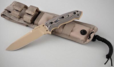 Hogue EXF01 Fixed Knife 5.5" Drop Point Blade G10 G-Mascus Dark Earth Scales (35173)