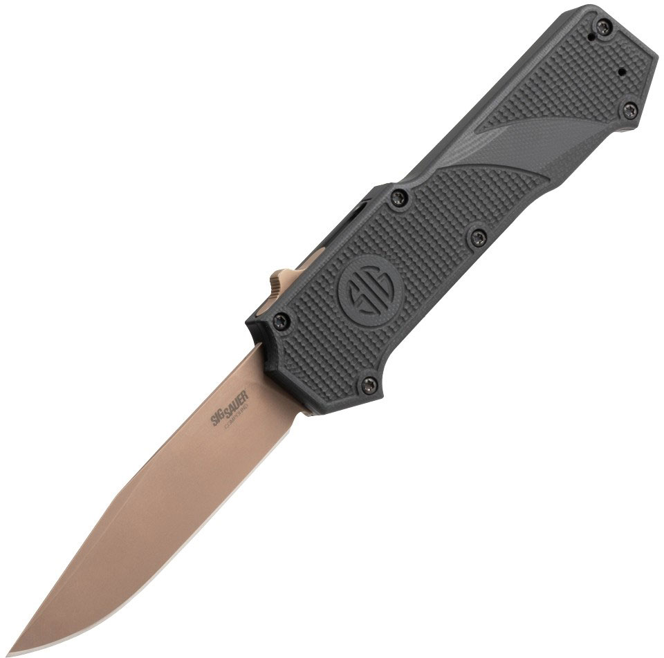 Hogue Sig Compount Emperor Scoripon Out-the0Front Automatic Knife w/Clip Point Blade, Black (36030)