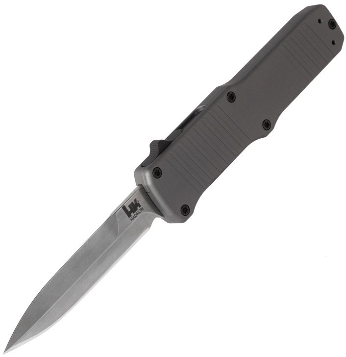 Hogue HK Hadron Out the Front Automatic Knife w/Clip Point Blade, Matte Grey (54022)