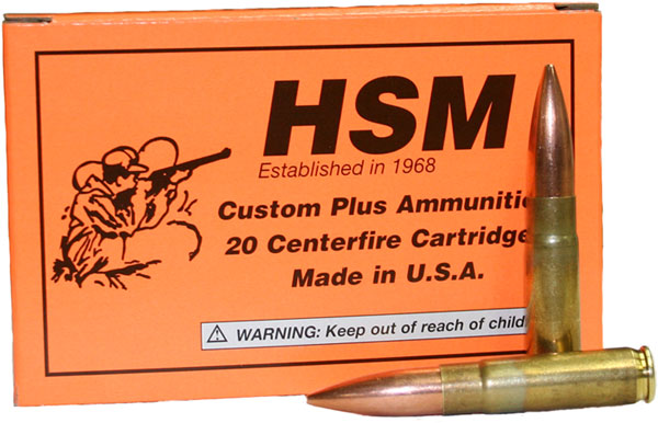 HSM Custom Plus Rifle Ammunition 300BLK-4-N, 300 AAC Blackout, HPBT Subsonic, 220 GR, 1030 fps, 20 Rd/bx