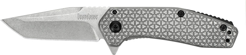 Kershaw Cathode Folding Knife w/Stonewashed Tanto Plain Edge (1324)