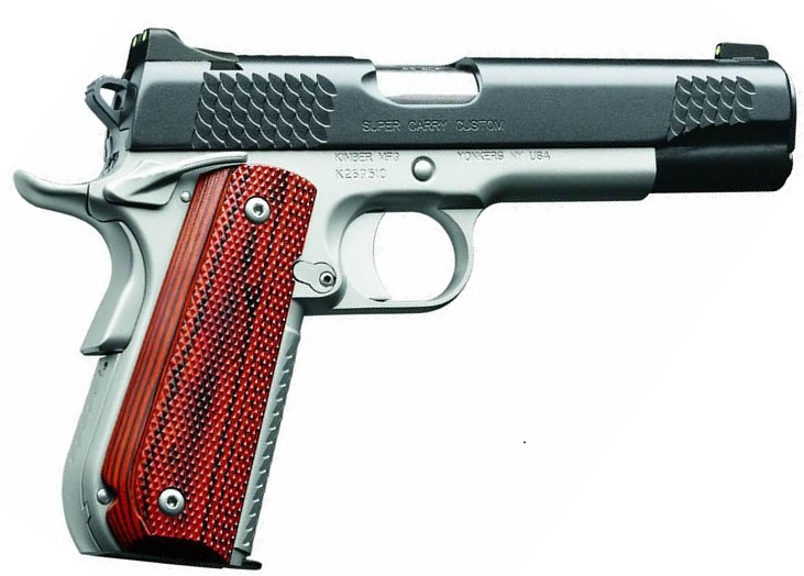 Kimber 3000246 Super Carry Custom Pistol - .45 ACP, 5 in, Satin Silver Frame, Matte Black Slide, 8 Rd