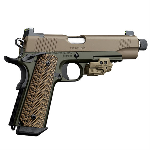 Kimber 3000255 Warrior SOC (TFS) Pistol - .45 ACP, 5 in Threaded Barrel, Amb. Safety, Crimson Trace Rail Laser, Dark Green Frame/Dark Earth Slide, 7 Rd