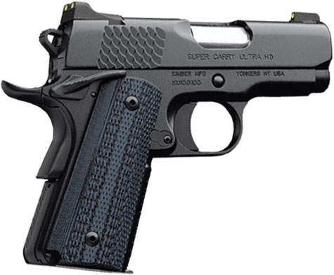 Kimber 3000266 Super Carry Ultra HD Pistol - .45 ACP, 3 in, Stainless Steel Frame, Matte Black Slide, 7 Rd