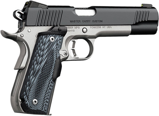Kimber 3000282 Master Carry Custom Pistol w/Laser - .45 ACP, 5 in Barrel, Stainless Steel Frame, Matte Black Slide, 8 Rd