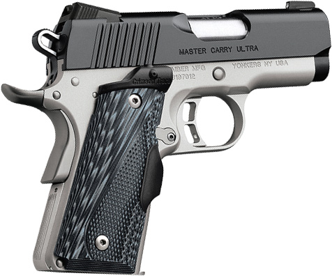 Kimber 3000284 Master Carry Ultra Pistol w/Laser - .45 ACP, 3 in Barrel, Aluminum Frame, Matte Black Slide, 8 Rd