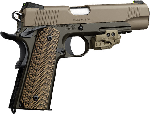 Kimber 3000286 Warrior SOC Pistol - .45 ACP, 5 in Barrel, Amb. Safety, Crimson Trace Rail Laser, Dark Green Slide, 7 Rd