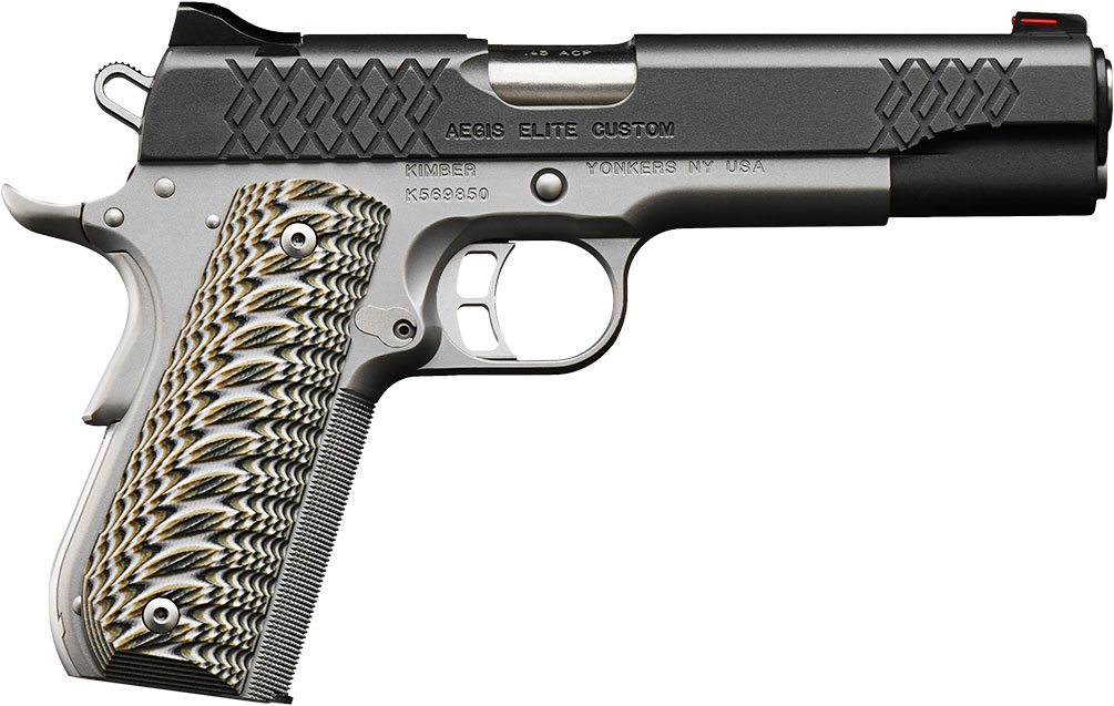 Kimber 3000350 Aegis Elite Custom Pistol - 9mm, 5 in Barrel, Stainless Steel Frame, KimPro II Slide, 9 Rd