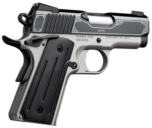 Kimber Onyx Ultra Carry II Pistol 3200307, 45 ACP,  3", Black Micarta Grips, Polished Black Slide, 7 Rd