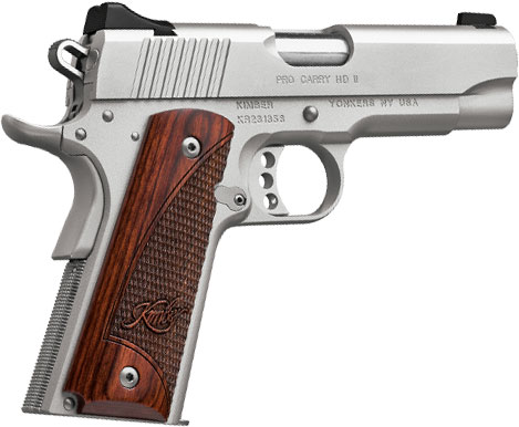 Kimber 3200331 Pro Carry HD II  Pistol - 45 ACP, 4 in Barrel, Satin Stainless Steel Frame/Slide