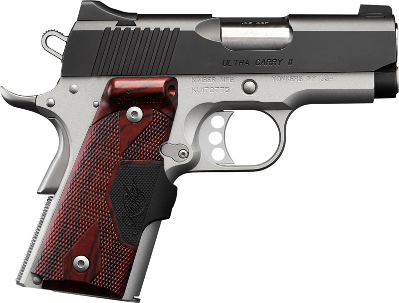 Kimber 3200391 Ultra Carry II (Two-Tone) (LG) Pistol - .45 ACP, 3 in Barrel, Aluminum Frame, Matte Black Oxide Slide, 7 Rd