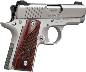 Kimber 3300103 Micro Carry Stainless Rosewood Pistol - 380 ACP, 2-3/4 in Barrel, Satin Silver Finish