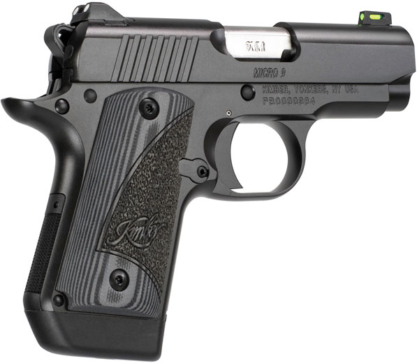 Kimber 3300181 Micro 9 Pistol - 9MM, 3.15 in Barrel, Fiber Optic Front Sight, Black KimPro Slide, Black Finish
