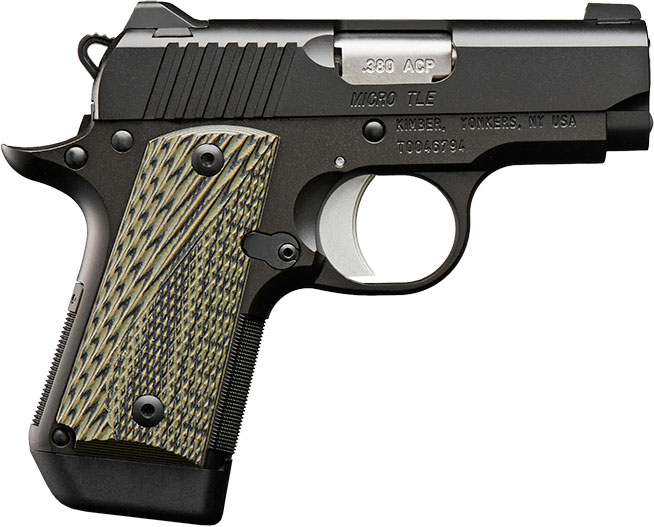 Kimber Micro TLE Pistol 3300190, 380 ACP, 2.75", g10 Grips, Black Slide, 7 Rd