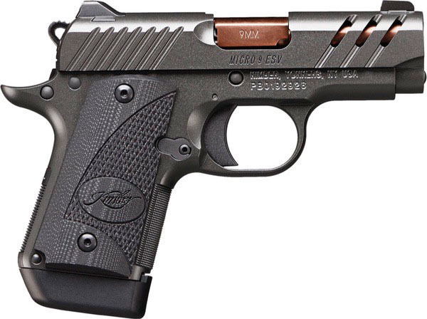 Kimber 3300204 Micro 9 ESV Pistol, 9MM, 2-3/4 in Barrel, Kimpro II Gray Finish, 7 Rds