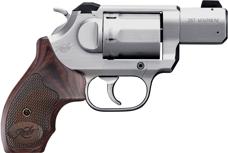 Kimber 3400021 K6S DASA Revolver, 357 Magnum, 2 in Barrel, Brushed Satin Finish, Smooth Walnut Grip